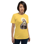 Load image into Gallery viewer, Blessed Virgin Mary Antique Lace Holy Card Soft and Lightweight Unisex T-Shirt - Catholicamtees
