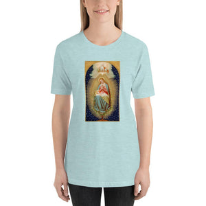 Blessed Virgin Mary, Jesus from the Root of Jesse Holy Card Soft and Lightweight Unisex T-Shirt - Catholicamtees