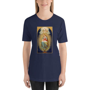 Blessed Virgin Mary, Jesus from the Root of Jesse Holy Card Soft and Lightweight Unisex T-Shirt - Catholicamtees