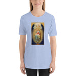 Load image into Gallery viewer, Blessed Virgin Mary, Jesus from the Root of Jesse Holy Card Soft and Lightweight Unisex T-Shirt - Catholicamtees
