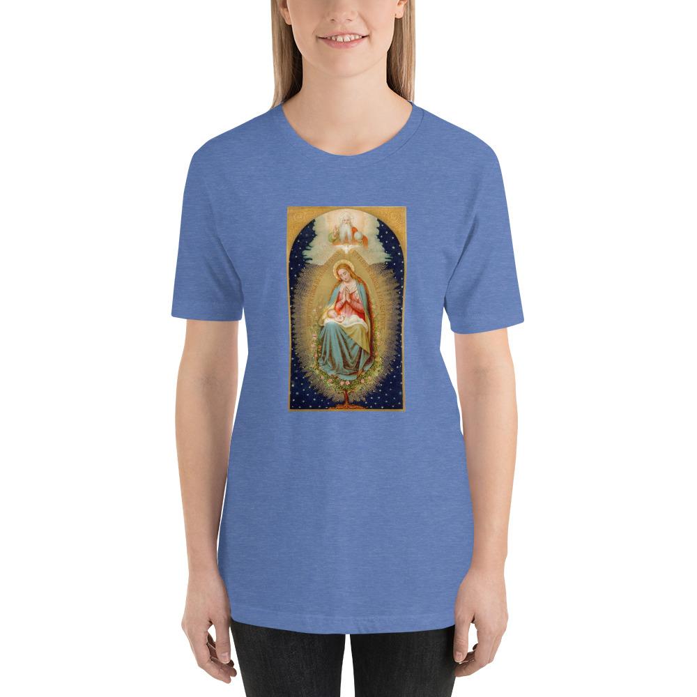 Blessed Virgin Mary, Jesus from the Root of Jesse Holy Card Soft and Lightweight Unisex T-Shirt - Catholicamtees