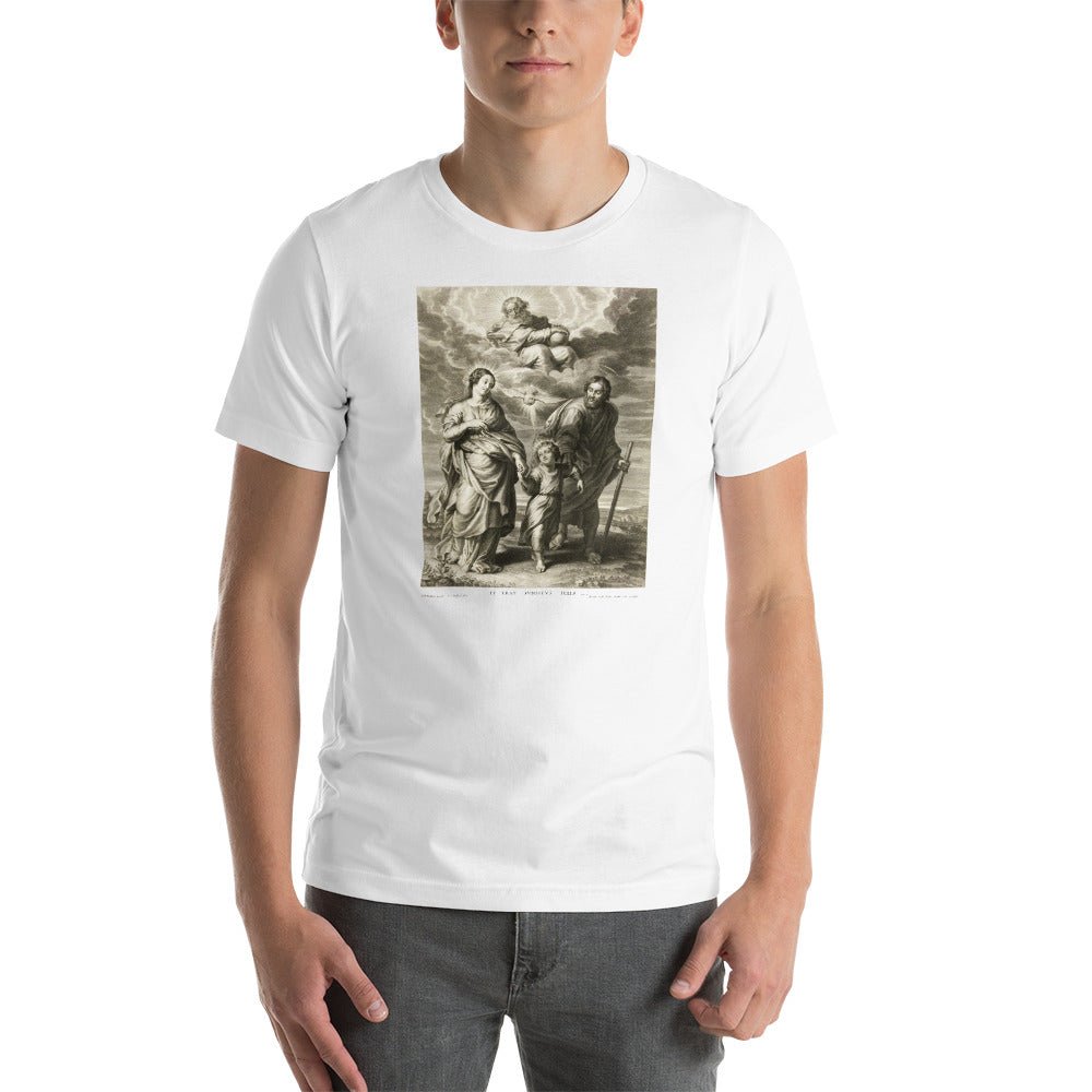 Holy Family with The Trinity Engraving T-Shirt - Catholicamtees