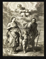 Load image into Gallery viewer, Holy Family with The Trinity Engraving T-Shirt - Catholicamtees
