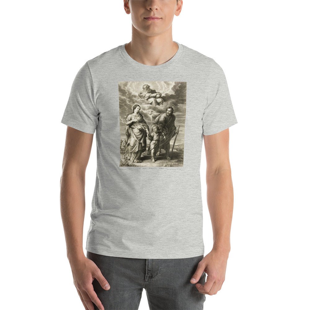 Holy Family with The Trinity Engraving T-Shirt - Catholicamtees