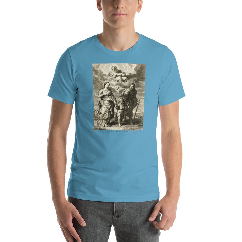 Holy Family with The Trinity Engraving T-Shirt - Catholicamtees