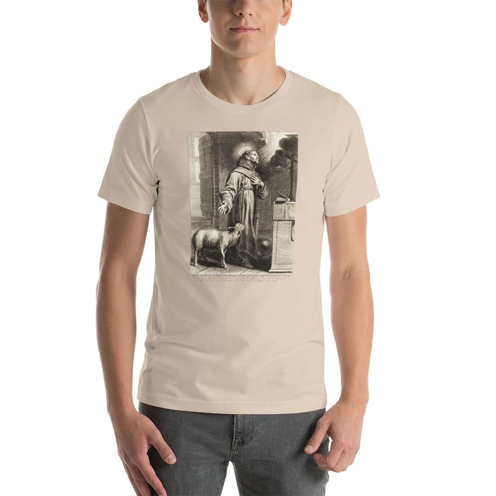 Holy Francis of Assisi Engraving T-Shirt - Catholicamtees