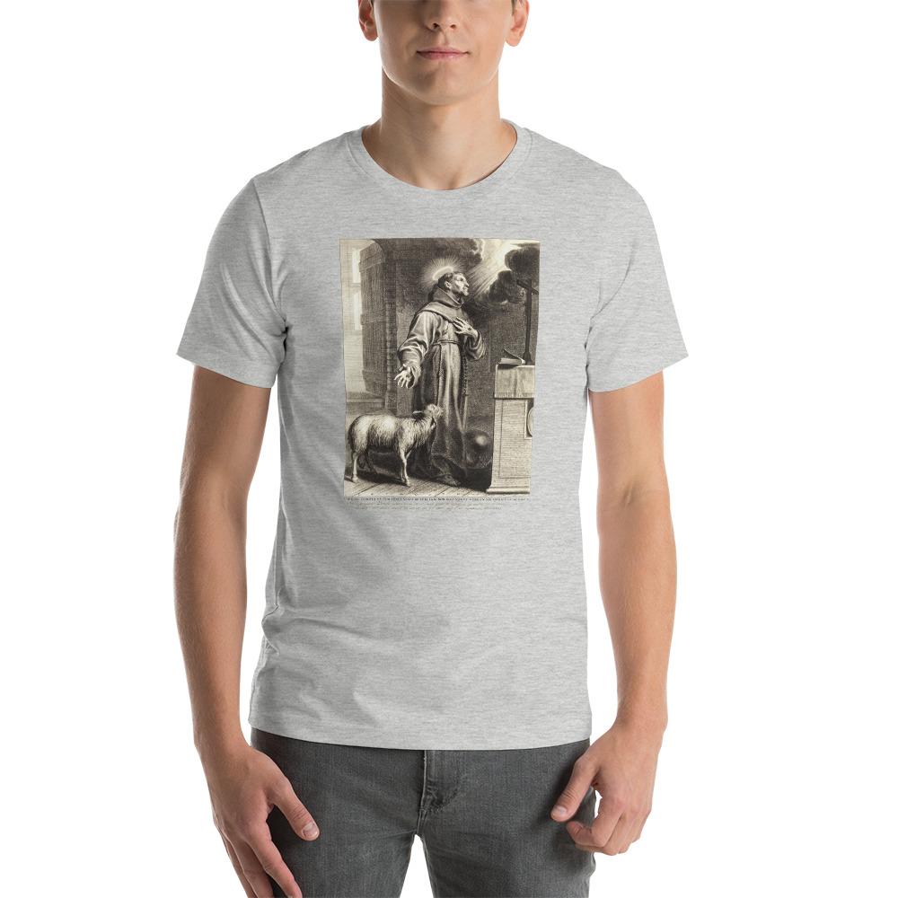 Holy Francis of Assisi Engraving T-Shirt - Catholicamtees