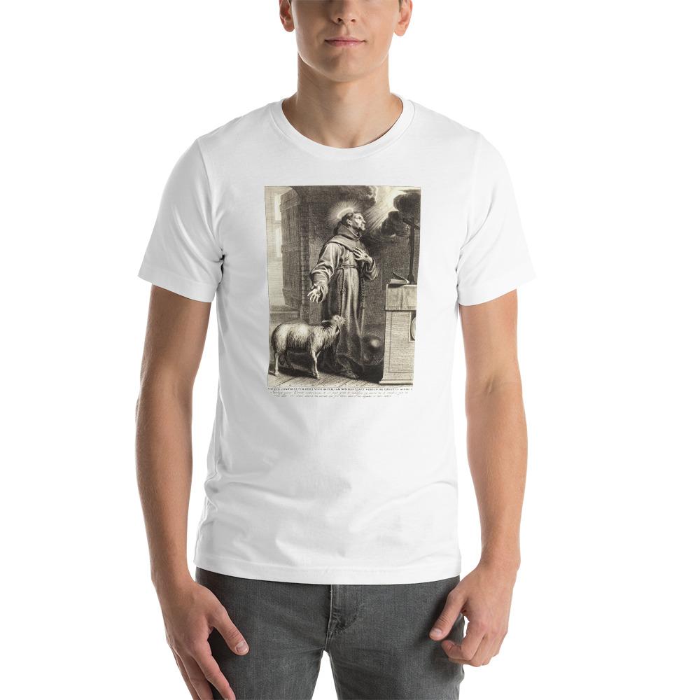 Holy Francis of Assisi Engraving T-Shirt - Catholicamtees