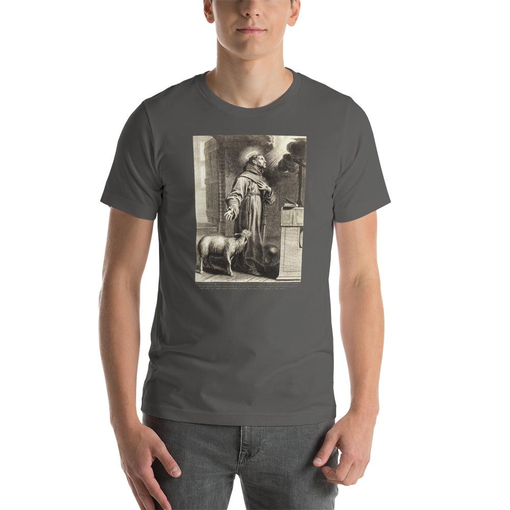 Holy Francis of Assisi Engraving T-Shirt - Catholicamtees