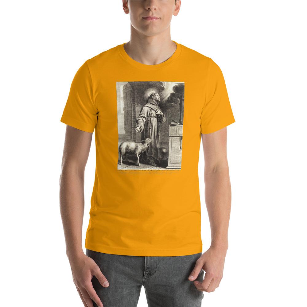 Holy Francis of Assisi Engraving T-Shirt - Catholicamtees