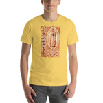 Load image into Gallery viewer, Our Lady &quot;Salve Advocata Nostra&quot; Holy Card T-Shirt - Catholicamtees
