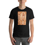 Load image into Gallery viewer, Our Lady &quot;Salve Advocata Nostra&quot; Holy Card T-Shirt - Catholicamtees
