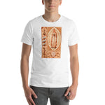 Load image into Gallery viewer, Our Lady &quot;Salve Advocata Nostra&quot; Holy Card T-Shirt - Catholicamtees
