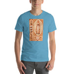 Load image into Gallery viewer, Our Lady &quot;Salve Advocata Nostra&quot; Holy Card T-Shirt - Catholicamtees
