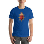 Load image into Gallery viewer, Sacred Heart of Jesus from Antique Holy Card T-Shirt - Catholicamtees
