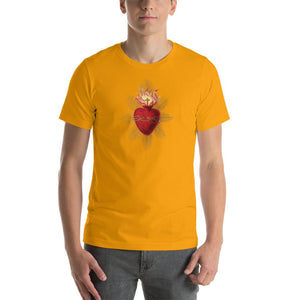 Sacred Heart of Jesus from Antique Holy Card T-Shirt - Catholicamtees