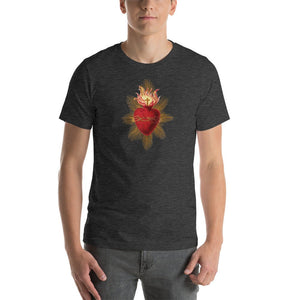 Sacred Heart of Jesus from Antique Holy Card T-Shirt - Catholicamtees