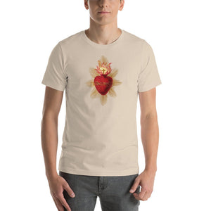 Sacred Heart of Jesus from Antique Holy Card T-Shirt - Catholicamtees