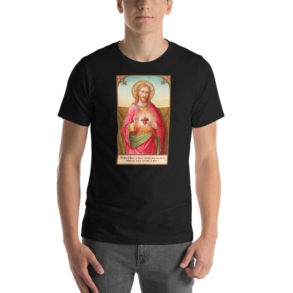 Sacred Heart of Jesus Holy Card T-Shirt - Catholicamtees