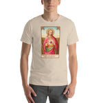 Load image into Gallery viewer, Sacred Heart of Jesus Holy Card T-Shirt - Catholicamtees
