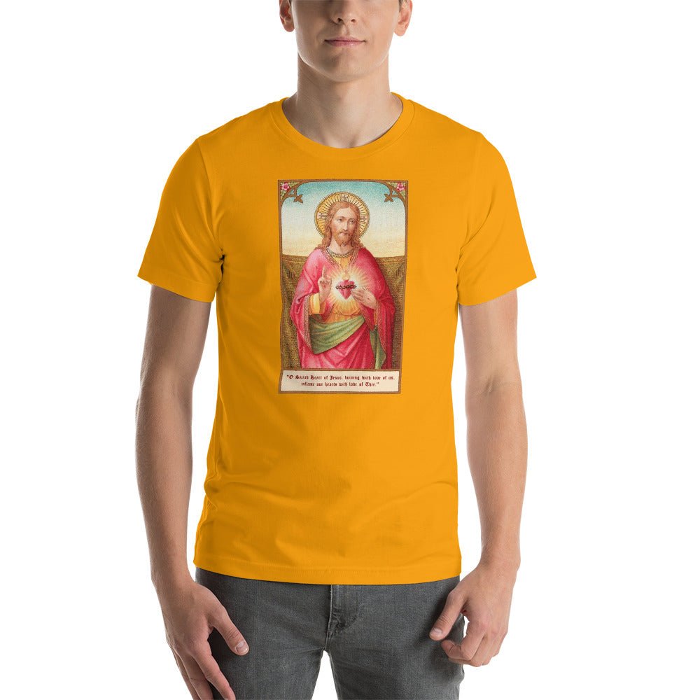 Sacred Heart of Jesus Holy Card T-Shirt - Catholicamtees