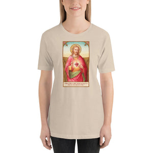 Sacred Heart of Jesus Holy Card T-Shirt - Catholicamtees