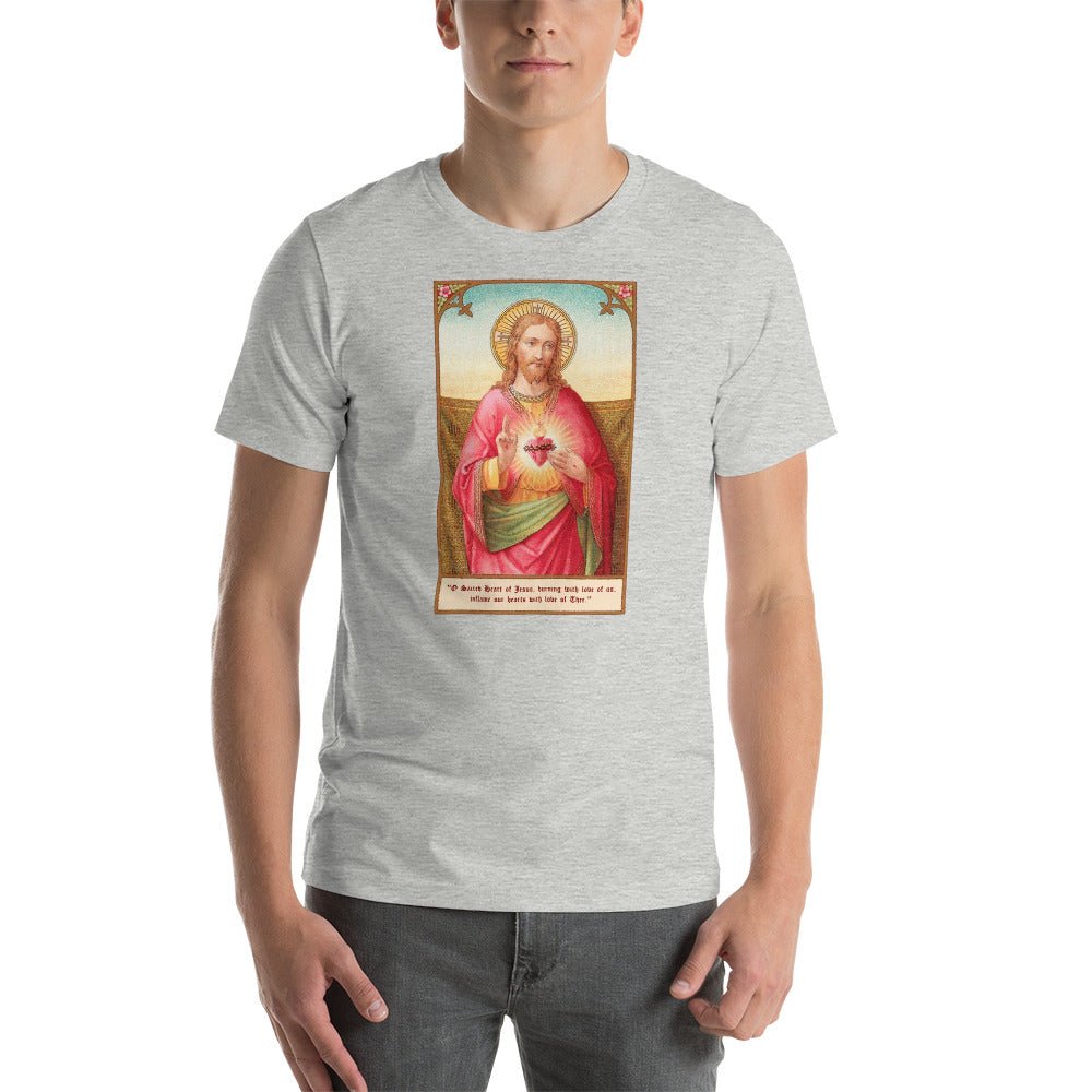 Sacred Heart of Jesus Holy Card T-Shirt - Catholicamtees