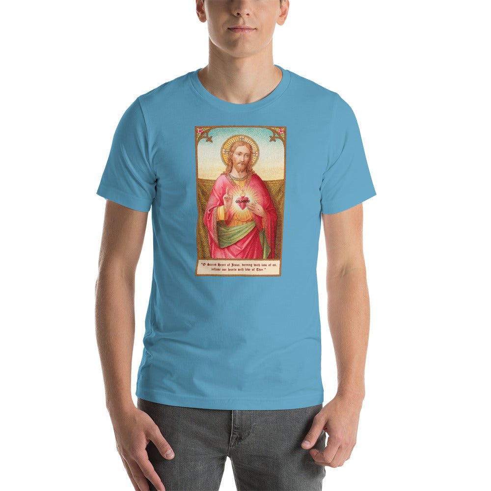 Sacred Heart of Jesus Holy Card T-Shirt - Catholicamtees