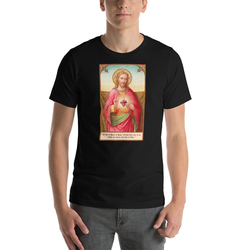 Sacred Heart of Jesus Holy Card T-Shirt - Catholicamtees