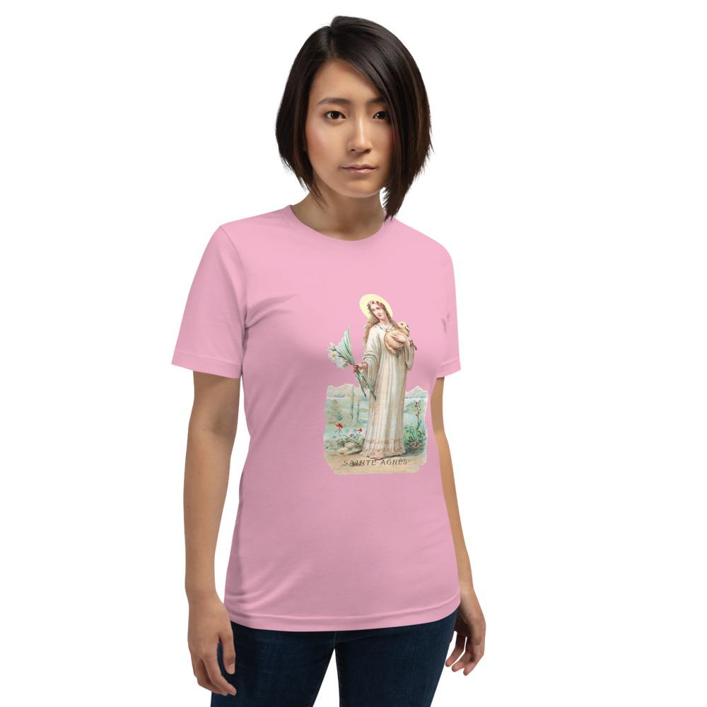 Saint Agnes Short-Sleeve Unisex Tee Shirt - Catholicamtees