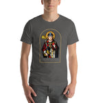 Load image into Gallery viewer, Saint Augustine of Hippo Stained Glass Soft-weight Tee Shirt - Catholicamtees
