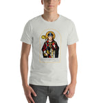 Load image into Gallery viewer, Saint Augustine of Hippo Stained Glass Soft-weight Tee Shirt - Catholicamtees
