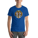 Load image into Gallery viewer, Saint Benedict and Saint Scholastica Stained Glass T-Shirt - Catholicamtees
