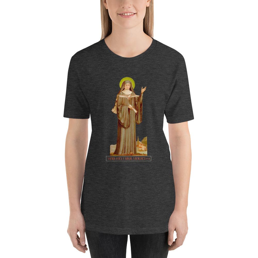 Saint Scholastica, Abbess Soft and Lightweight Unisex T-Shirt - Catholicamtees