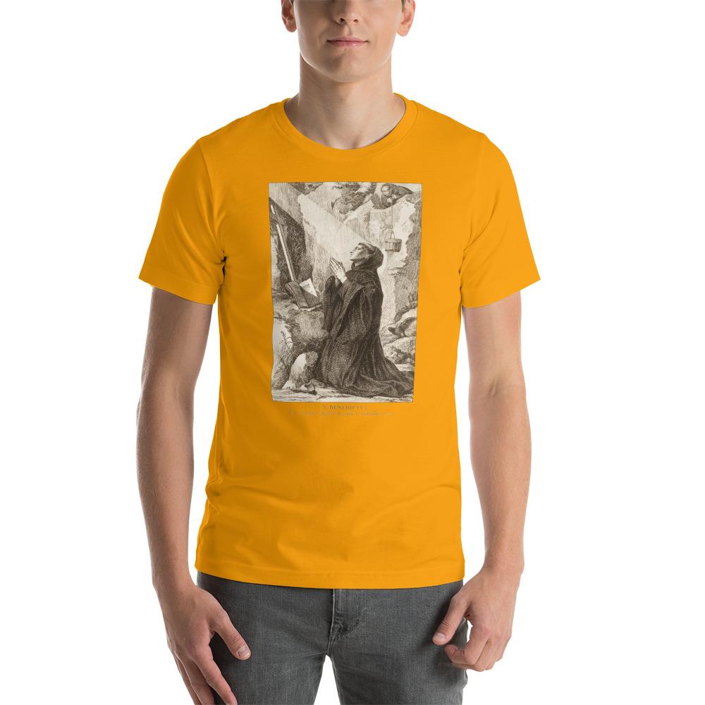 St. Benedict at his cave in Subiaco T-Shirt - Catholicamtees