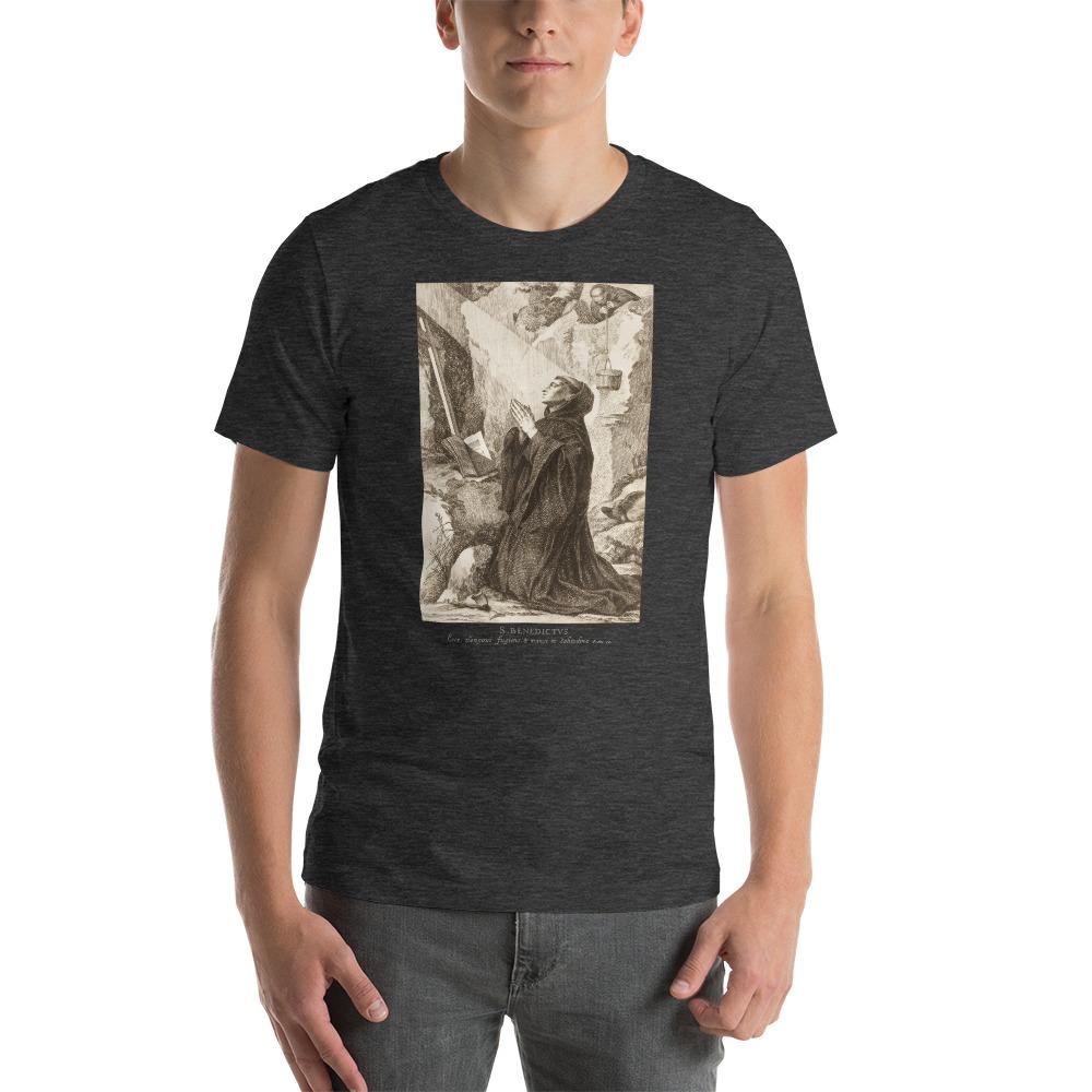 St. Benedict at his cave in Subiaco T-Shirt - Catholicamtees