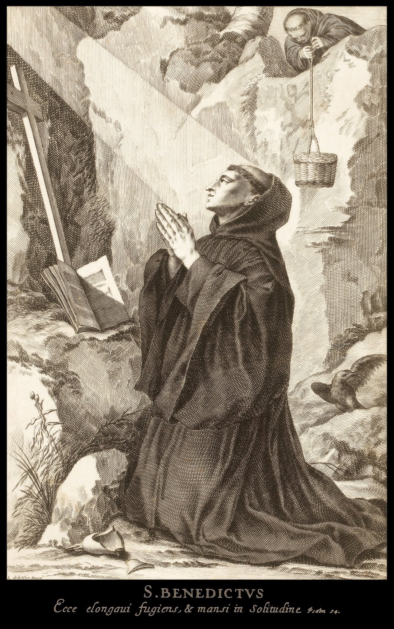 St. Benedict at his cave in Subiaco T-Shirt - Catholicamtees