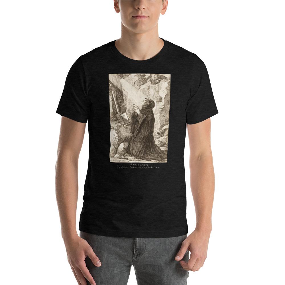 St. Benedict at his cave in Subiaco T-Shirt - Catholicamtees