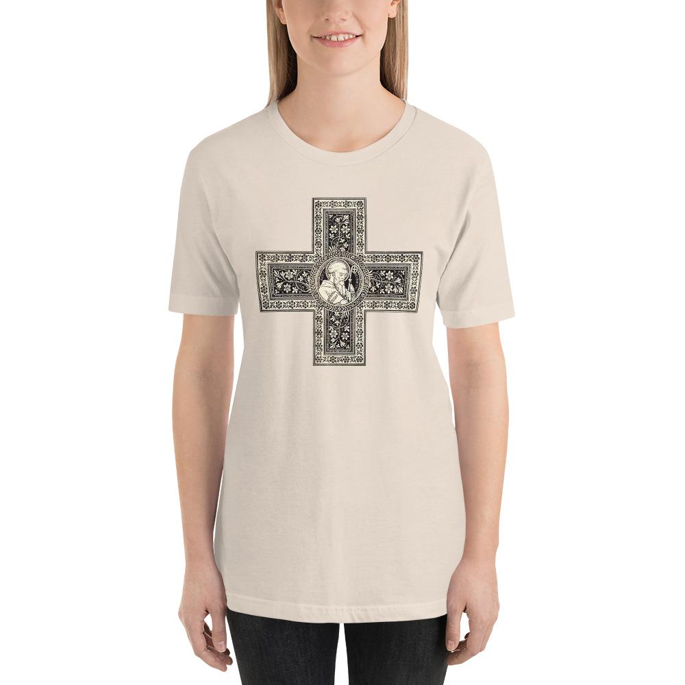 St. Benedict Cross Lightweight T-Shirt - Catholicamtees