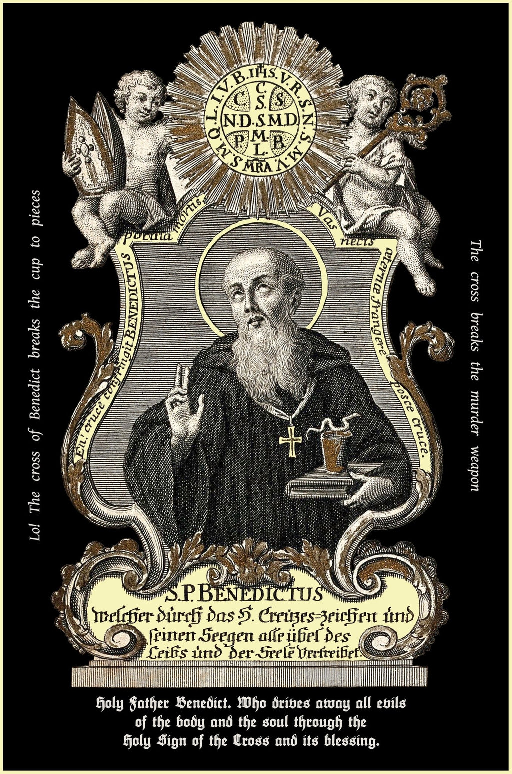 St. Benedict Engraving T-Shirt - Catholicamtees