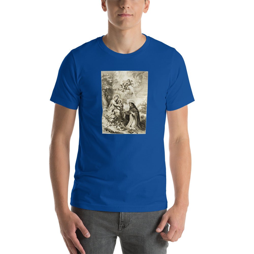 St. Dominic's Vision of Our Lady of the Rosary and the Christ Child T-Shirt - Catholicamtees