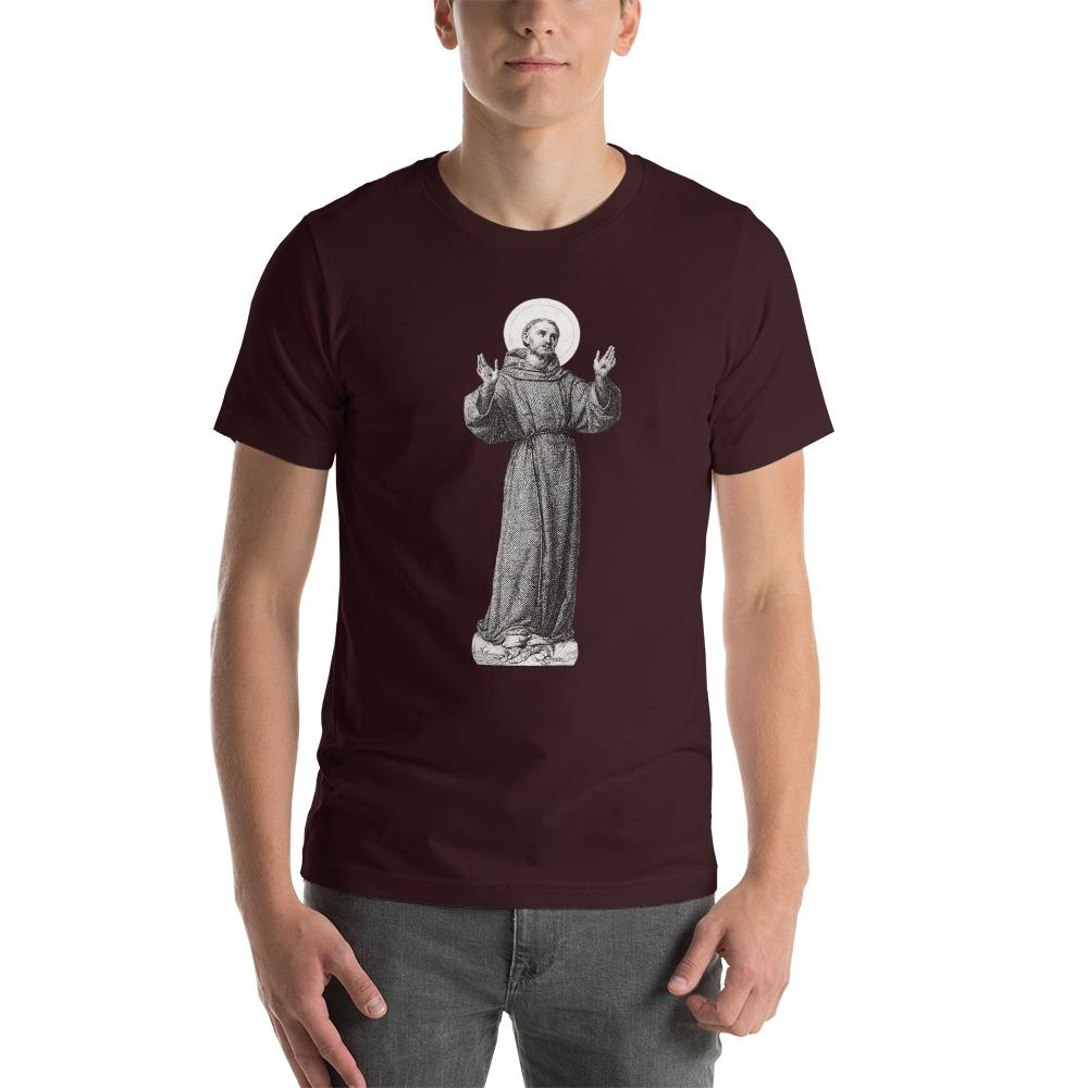 St. Francis Engraving Lightweight T-Shirt - Catholicamtees