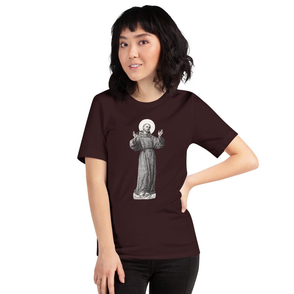 St. Francis Engraving Lightweight T-Shirt - Catholicamtees