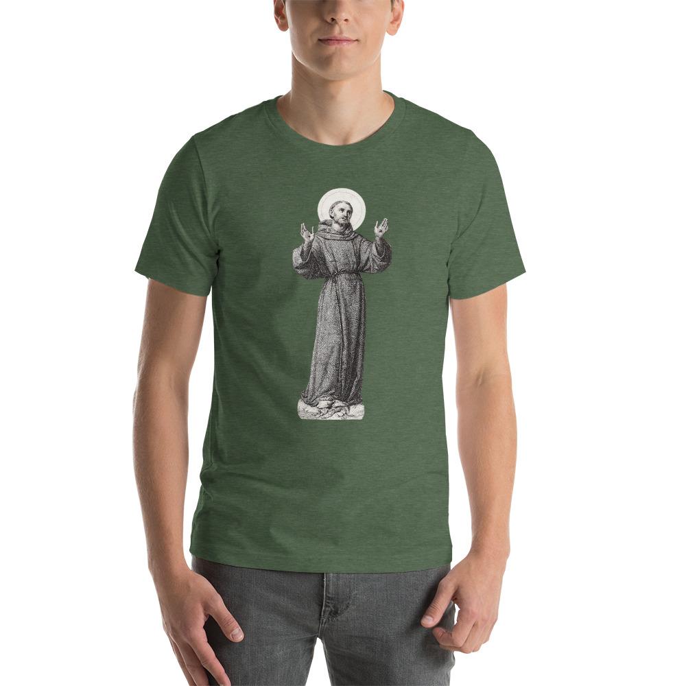 St. Francis Engraving Lightweight T-Shirt - Catholicamtees