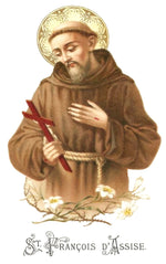 Load image into Gallery viewer, St. Francis of Assisi Holy Card T-Shirt - Catholicamtees
