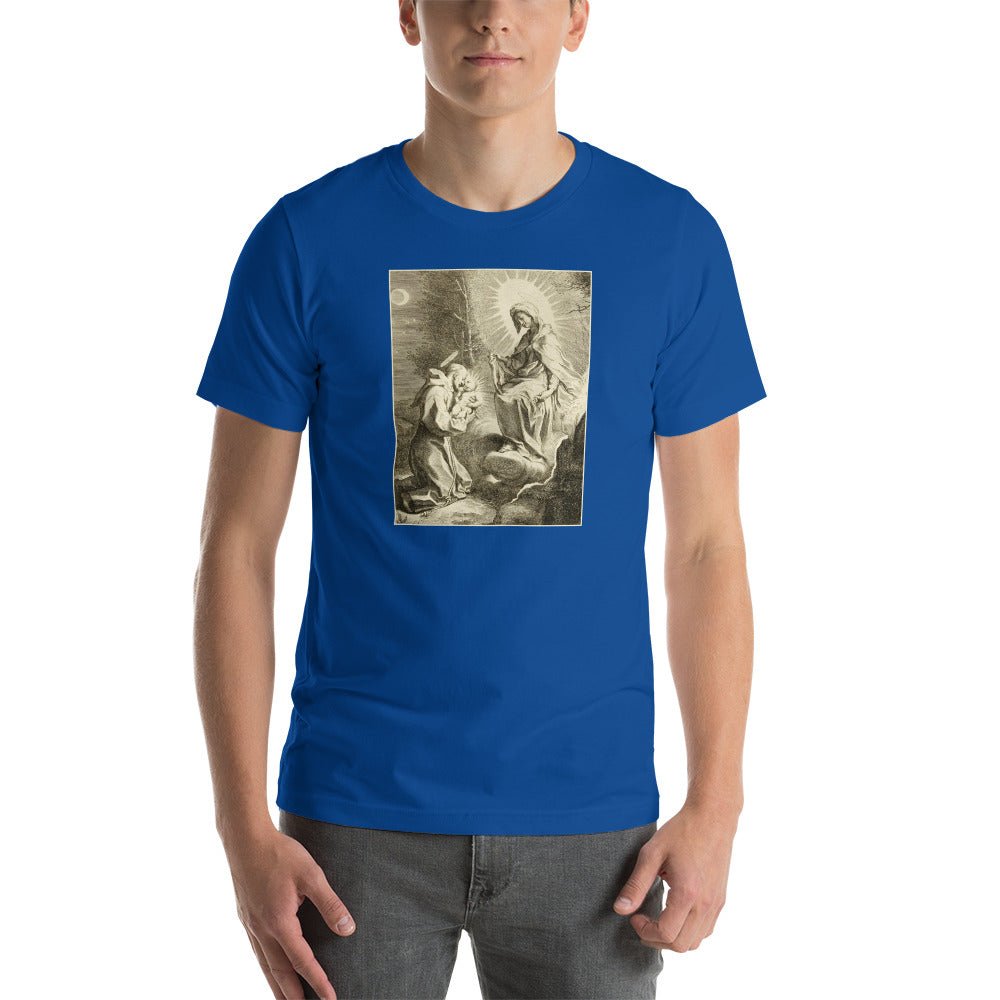 St. Francis with the Blessed Virgin Mary and the Christ Child T-Shirt - Catholicamtees