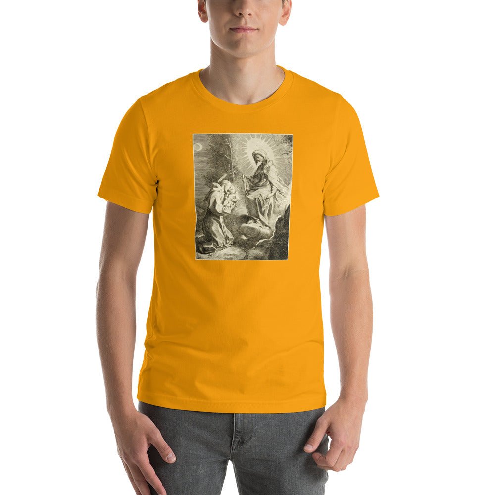 St. Francis with the Blessed Virgin Mary and the Christ Child T-Shirt - Catholicamtees