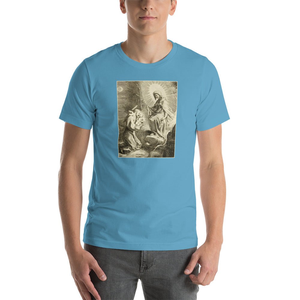 St. Francis with the Blessed Virgin Mary and the Christ Child T-Shirt - Catholicamtees