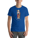 Load image into Gallery viewer, St. Isidore of Seville Stained Glass Window T-Shirt - Catholicamtees
