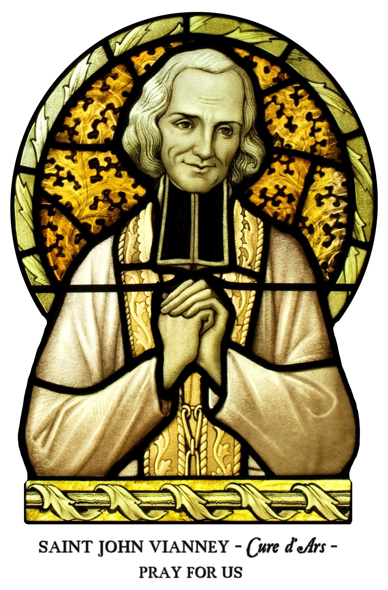 St. John Vianney Stained Glass T-Shirt - Catholicamtees